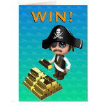 3d Pirate Gold Win! Greeting Cards