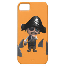 3d Pirate shark fins (editable) iPhone 5 Case