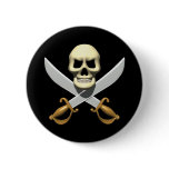 3D Pirate Skull and Crossed Swords Pin