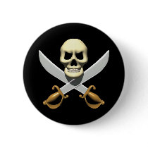 3D Pirate Skull and Crossed Swords Pin