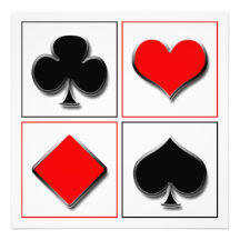 3D playing card suits Photo Print