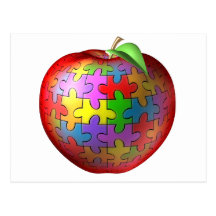 3D Puzzle Apple Post Card