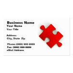 3D Puzzle Piece (Metallic Red) Business Card Templates