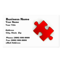 3D Puzzle Piece (Metallic Red) Business Card Templates