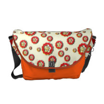 3D red yellow Flowers Commuter Bag