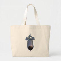 3d render of bomb falling from the sky canvas bag