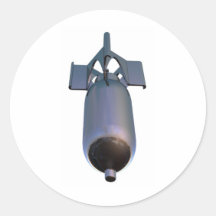 3d render of bomb falling from the sky sticker