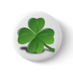 3D Shamrock/Clover Pinback Button