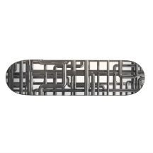 3d Silver chrome pipe hell Skate Board Deck
