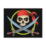 3D Skull and Crossbones Post Card