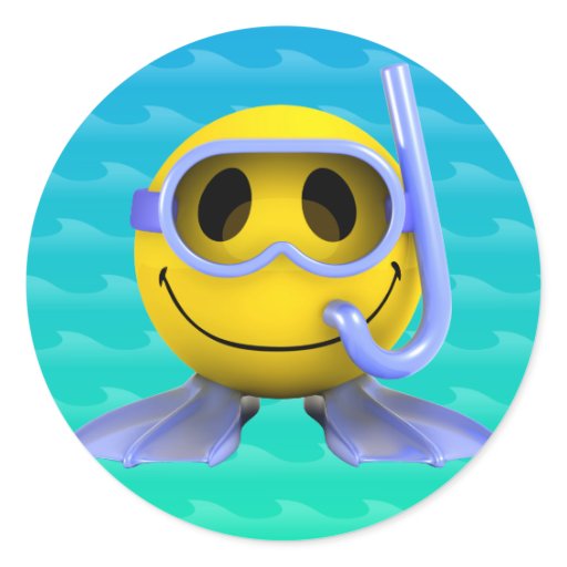 3d Smiley Scuba diver Stickers Zazzle