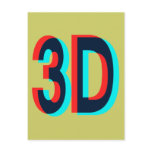 3D Three Dimension Design Post Card