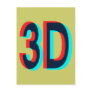 3D Three Dimension Design Post Card