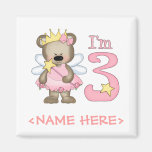 3ème anniversaire de princesse Bear Magnets Pour Réfrigérateur