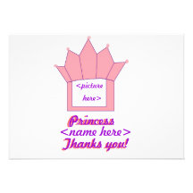 3ème carte de remerciements de b-jour de princesse faire-parts