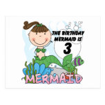 3èmes T-shirts et cadeaux d'anniversaire de sirène Carte Postale