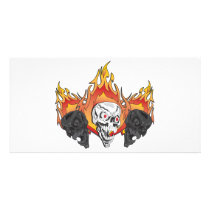 3flaming skulls copy customized photo card