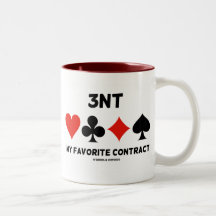3NT My Favourite Contract (Four Card Suits Bridge) Mug