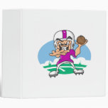3Purple Football Player 3 Ring Binder