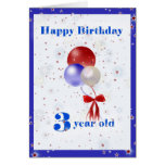 3rd Birthday Balloons Greeting Card
