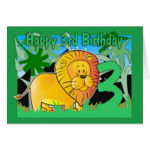 3rd Birthday Card - Lion