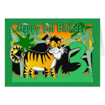 3rd Birthday Card - Tiger