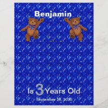 3rd Birthday Dancing Bear Scrapbook Paper 1 Custom Flyer