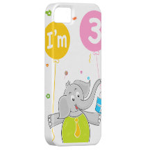 3rd Birthday Elephant with Balloons iPhone 5 Covers