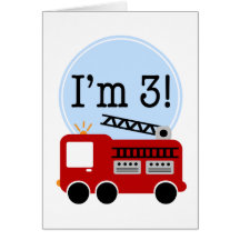 3rd Birthday Fire Truck Greeting Cards