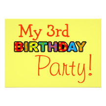 3rd birthday party invite