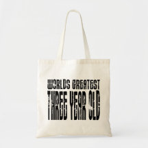 3rd Birthday Party Worlds Greatest Three Year Old Tote Bags