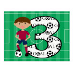 3rd Birthday Red and Blue Soccer Goal Postcard