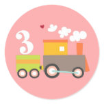 3rd Birthday Train Sticker/Cupcake Topper