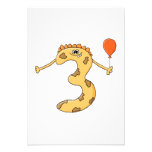 3rd Birthday. Yellow birthday monster cartoon. Personalized Announcements