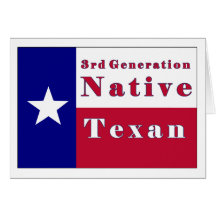 3rd Generation Native Texan Flag Card