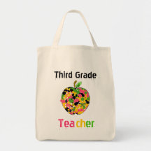 3rd Grade Teacher Apple  Bag