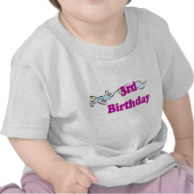 3rd third  birthday aeroplane banner t-shirt