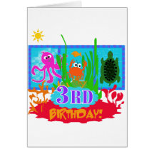3rd Undersea Adventure Birthday Tshirts Cards