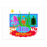 3rd Undersea Adventure Birthday Tshirts Post Cards