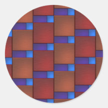 3tile Plum Blue Rust Red Sticker