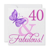 40 And Fabulous Birthday Gifts (Plum) Invites