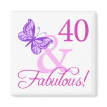 40 And Fabulous Birthday Gifts (Plum) Fridge Magnets