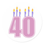 40 Candles (Pink / Purple) stickers