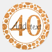 40 In Gold - 40th Birthday Party Stickers