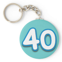 40 Year Birthday or Anniversary - Add Text Key Chains