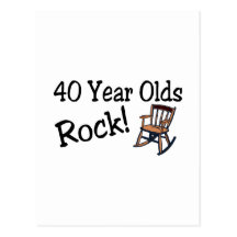 40 Year Olds Rock (Rocking Chair) Postcard