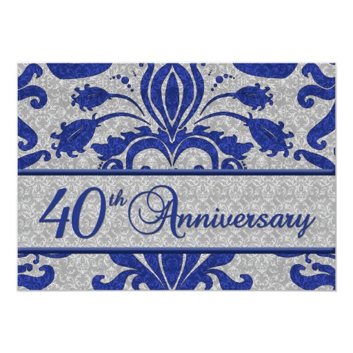 40th Anniversary Business Announcement Blue Zazzle