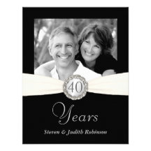40th Anniversary - Faux Pocket Style - SMALL Invitation