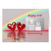 40th Anniversary Ruby Hearts (for photo) Greeting Card