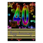 40th anniversary with fireworks and bubbles cards